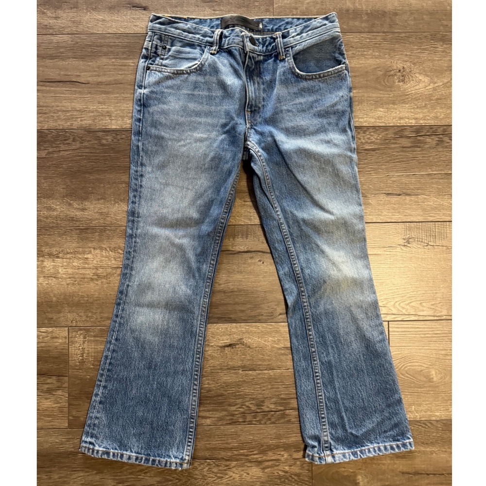 Alexander‎ Wang Denim Trap Cropped Jeans Womens Light Indigo Aged Size 26